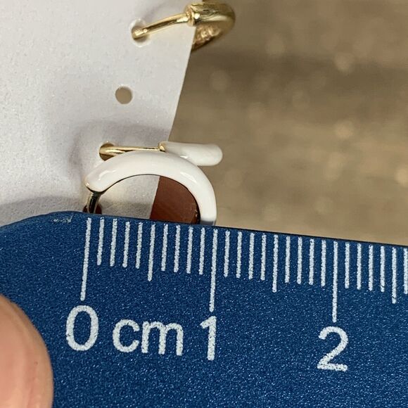 Baublebar Huggie Hoops Gold Tone Enamel Earrings Set Pink White Gold - 9 pcs - Picture 5 of 6